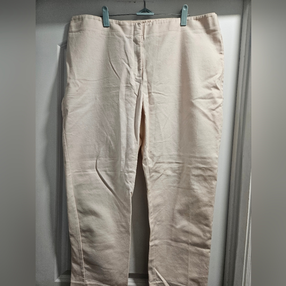 Chico's Women's Dress Pants Sz 3.5 (16-18) 19.5" Waist Pale Pink Straight Leg